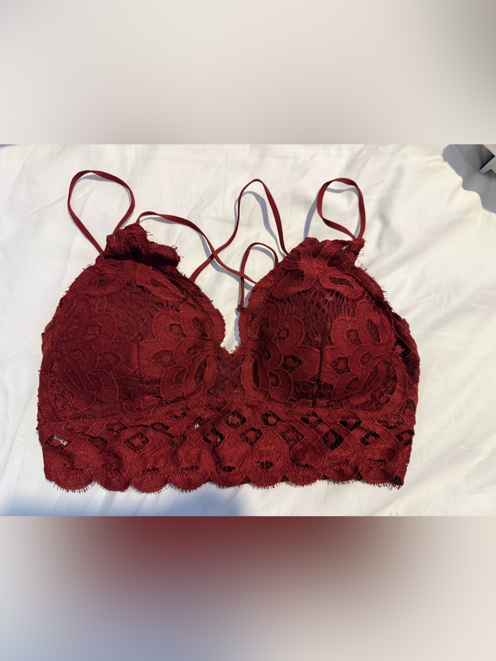 Wishlist Burgundy Floral Lace Bralette
